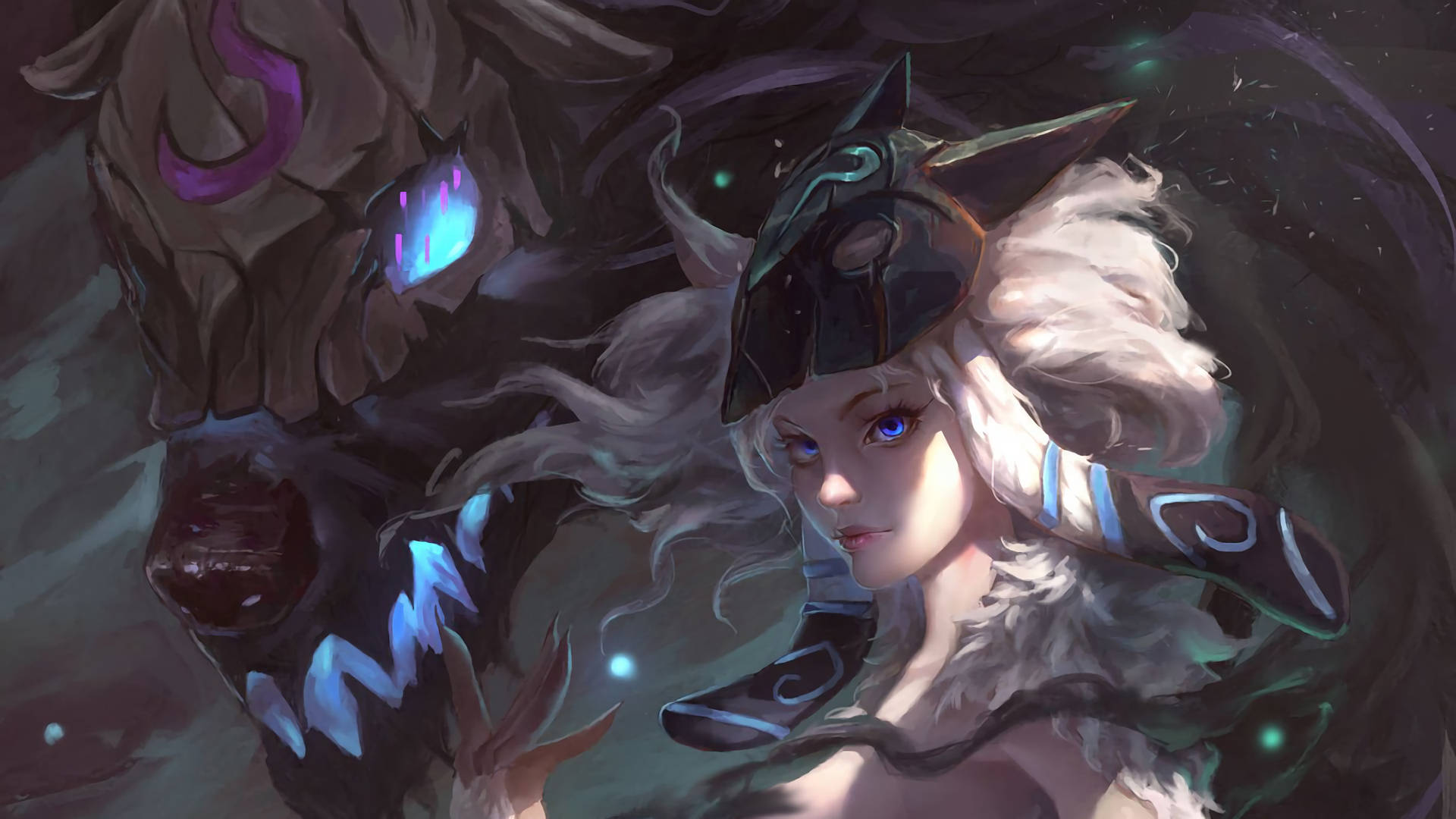 Summoners, conquer the Wild Hunt with LoL Kindred Wallpaper