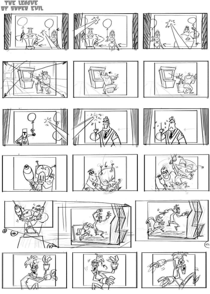 League Of Super Evil Storyboard Achtergrond