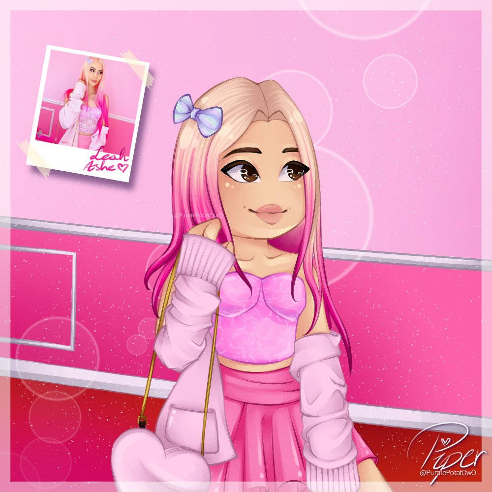 En pige med pink hår og pink nederdel Wallpaper