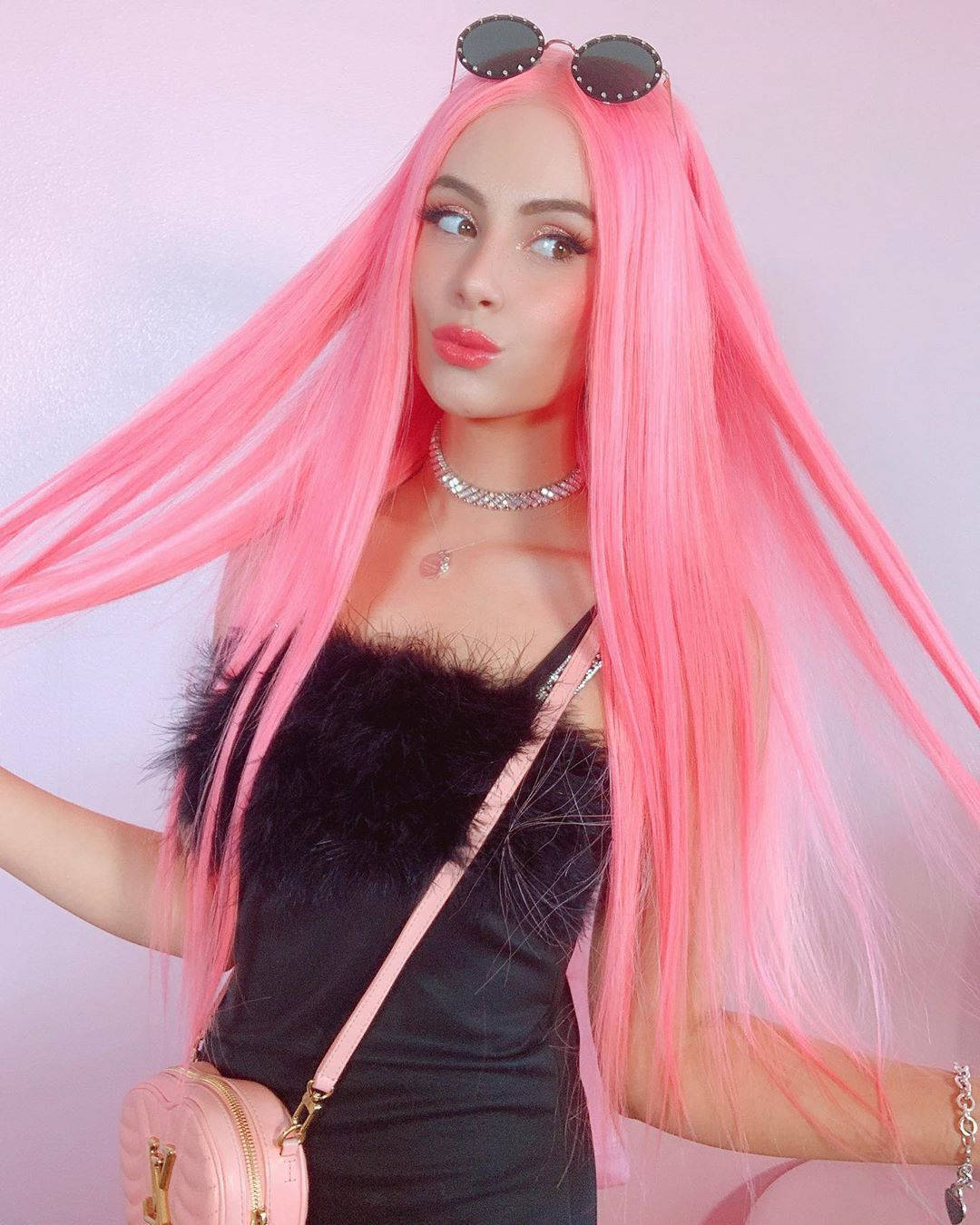 Pink Hair Of Leah Ashe Wallpaper