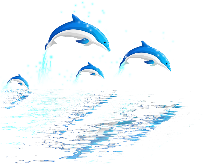 Leaping Dolphins Artistic Representation PNG