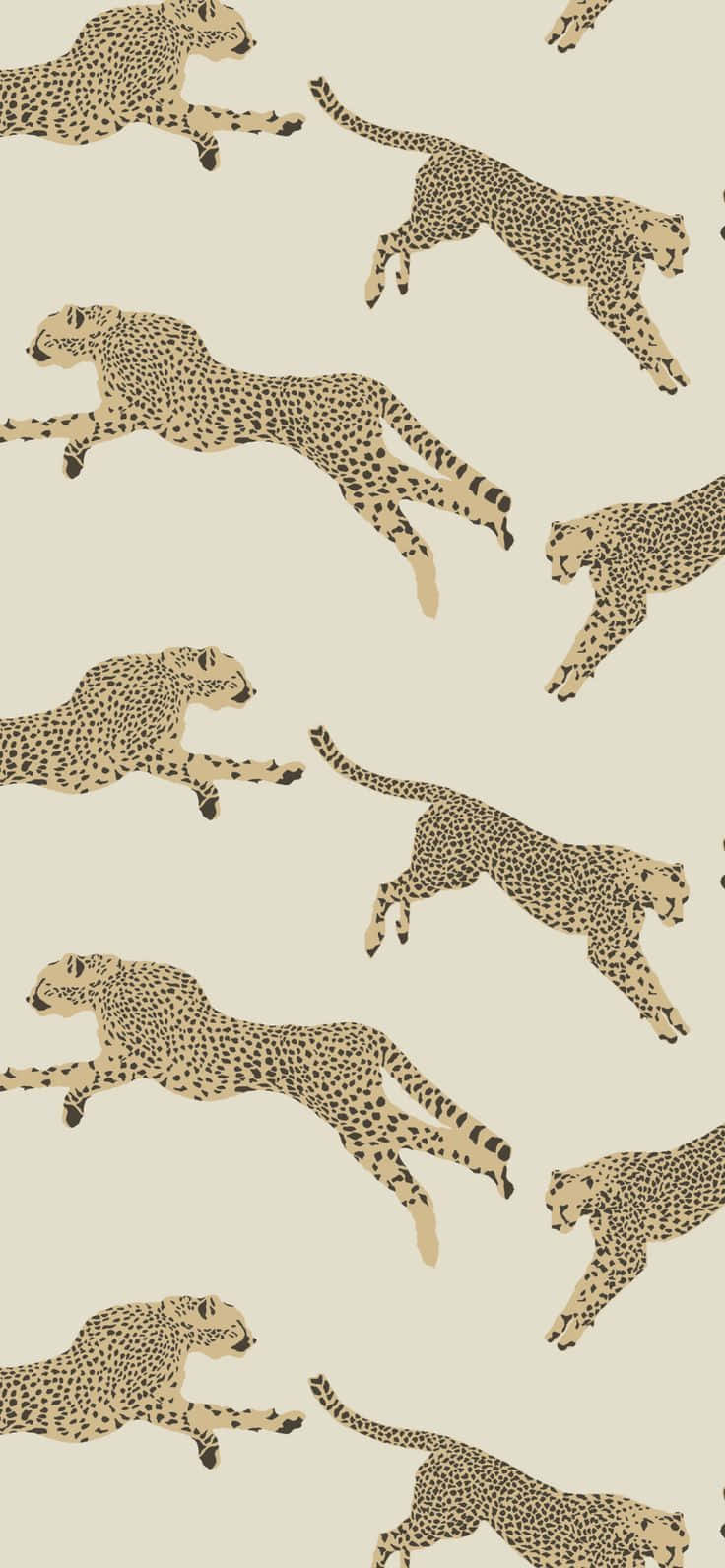 Leaping Leopards Pattern Wallpaper