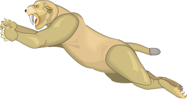 Leaping Lion Illustration PNG