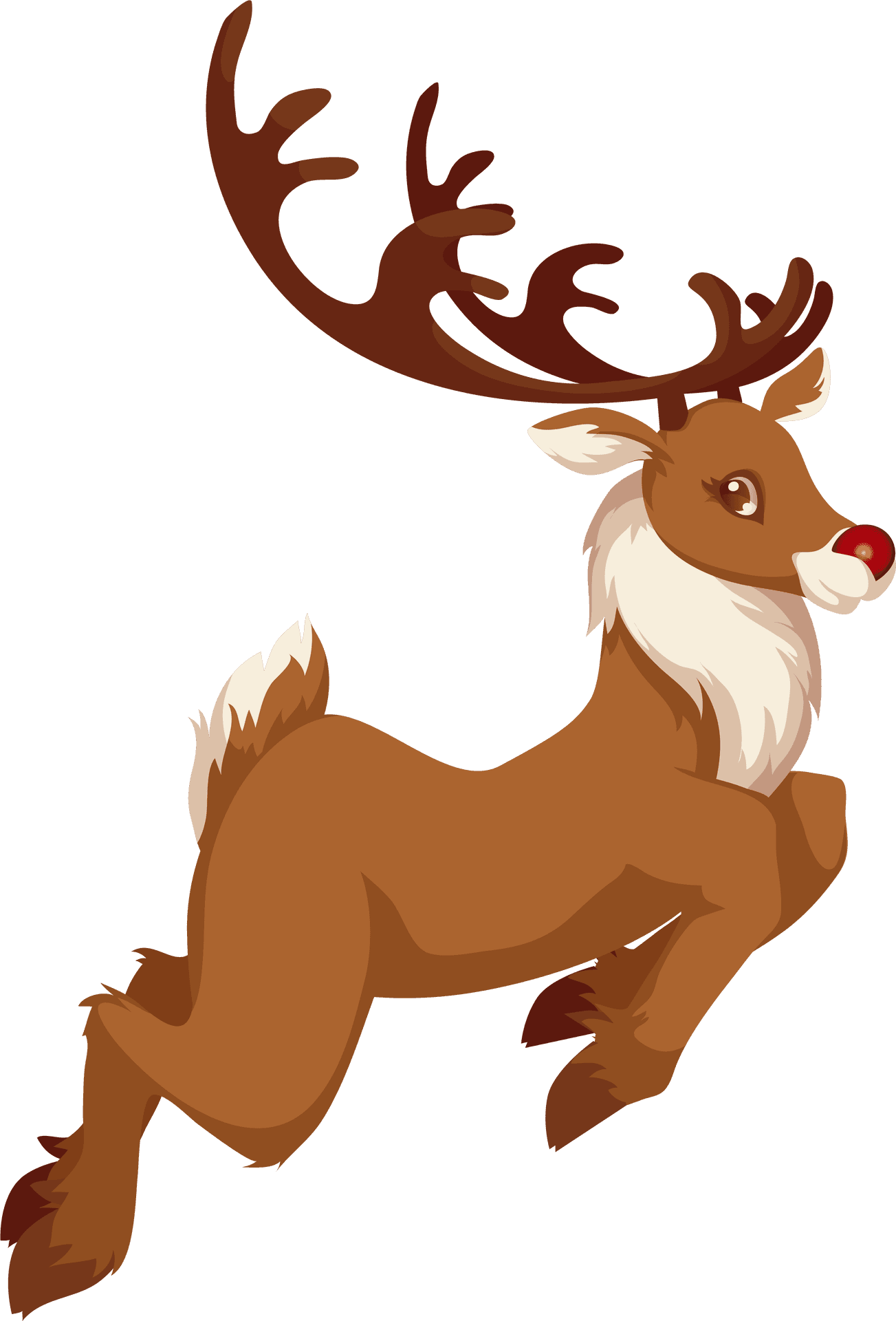 Leaping Reindeer Cartoon PNG