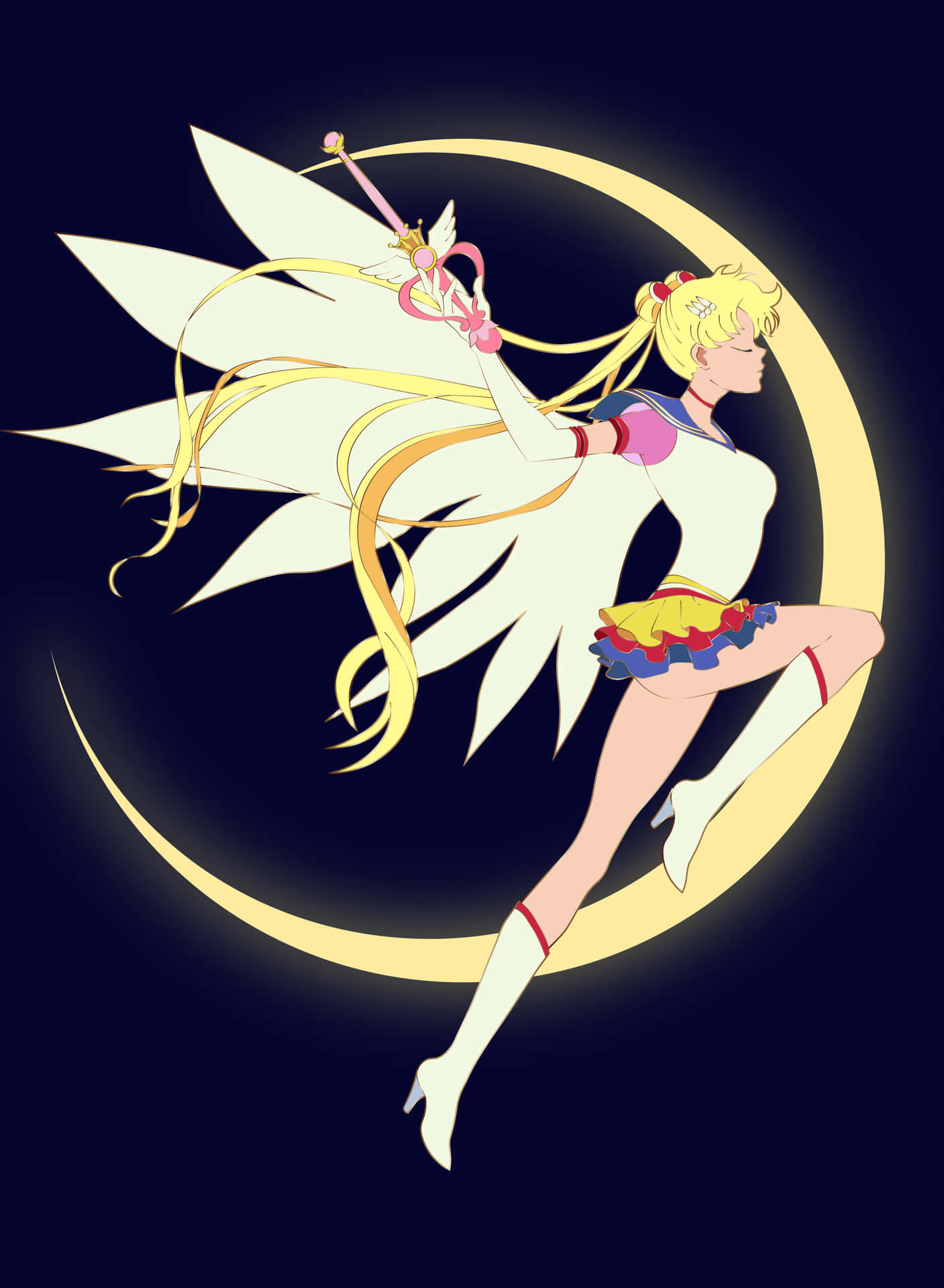 Leaping Sailor Moon PFP Wallpaper