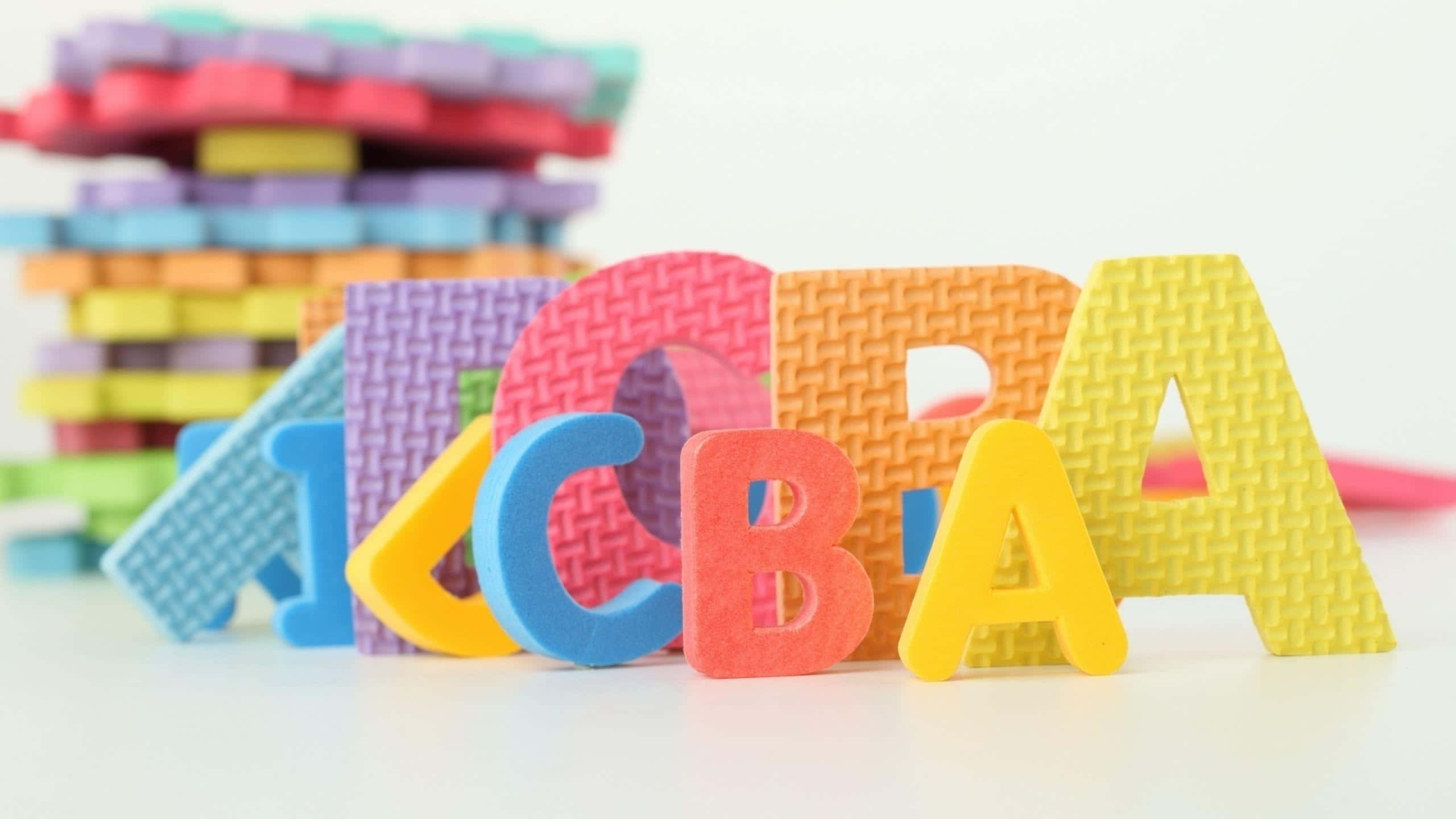 Farverigealfabetblokke Med Ordet Abacus