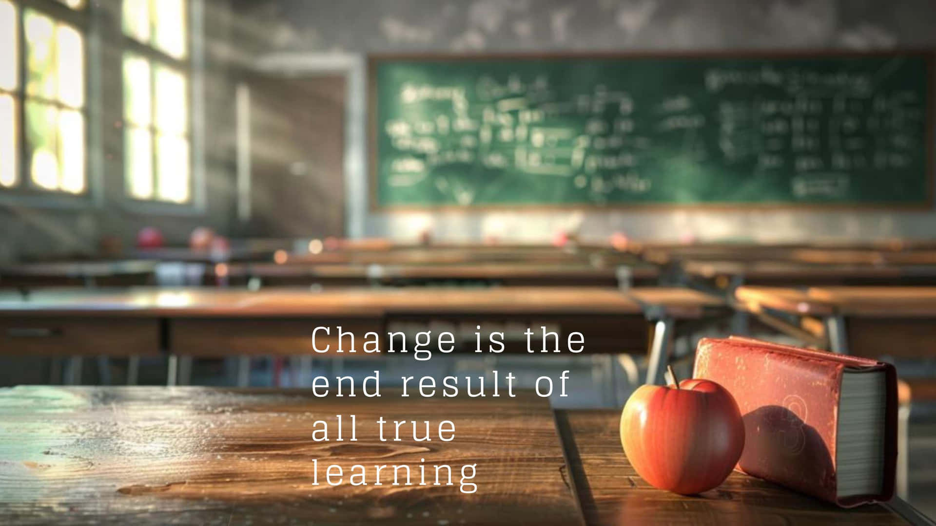 Learning Change Quote Classroom Scene Wallpaper