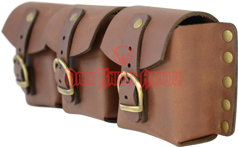 Leather Belt Pouches Brown PNG