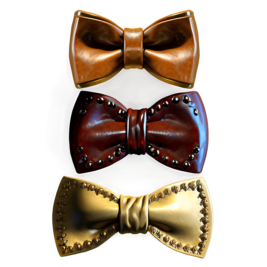 Leather Bow Tie Look Png 05252024 PNG