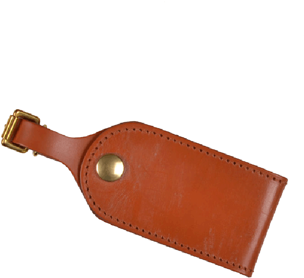 Leather Luggage Tag Brown PNG