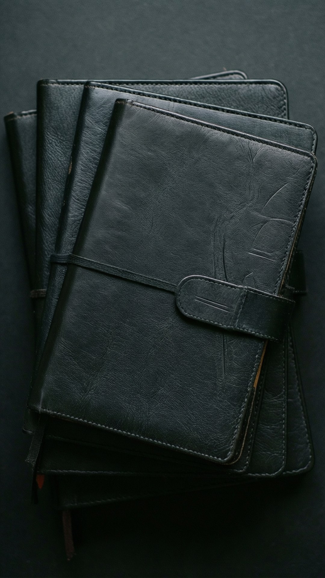 Leather Notebooks Stack Wallpaper