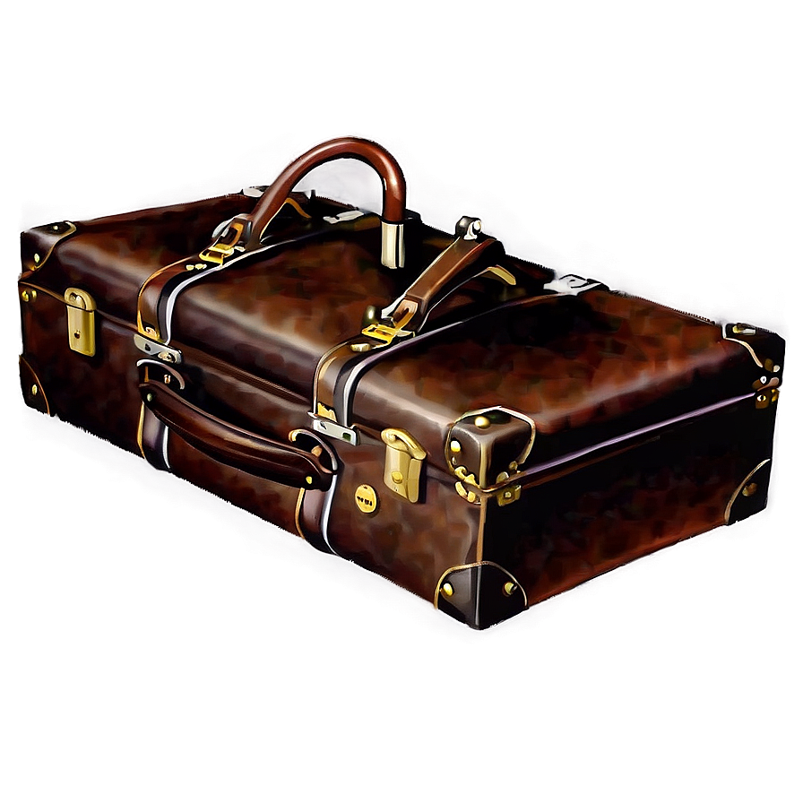 Leather Suitcase Png 05252024 PNG