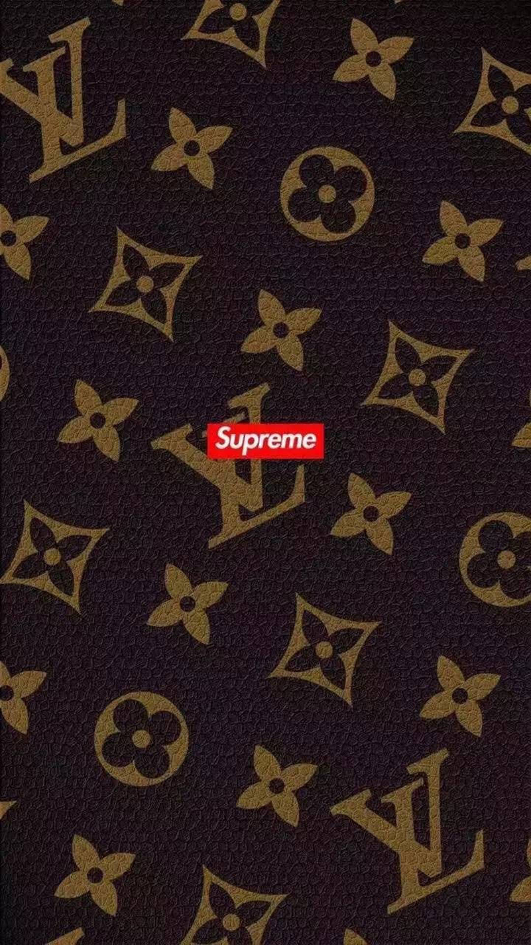 Leather Supreme And Louis Vuitton Phone Wallpaper