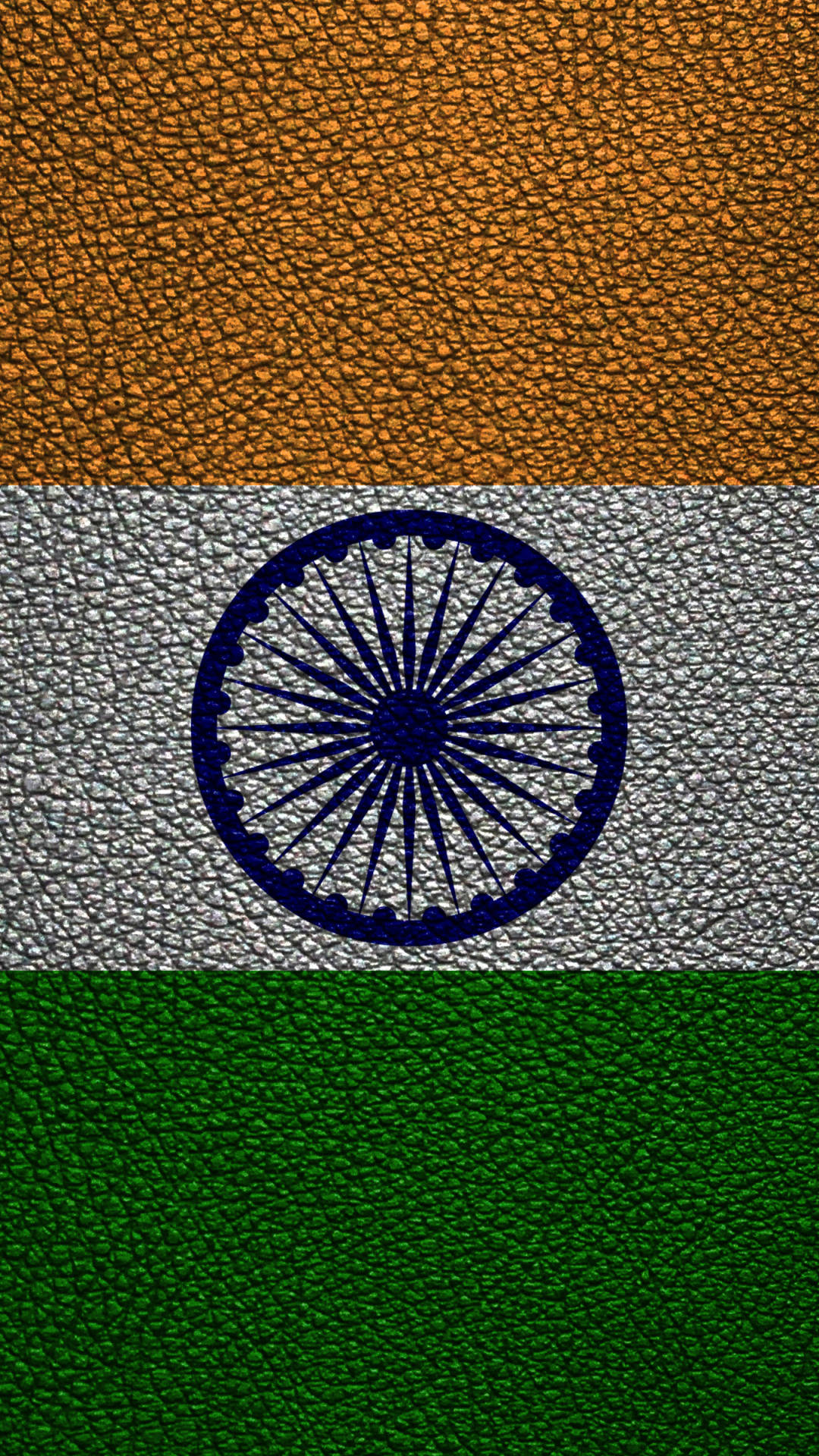 Leather Texture Indian Flag Mobile Background