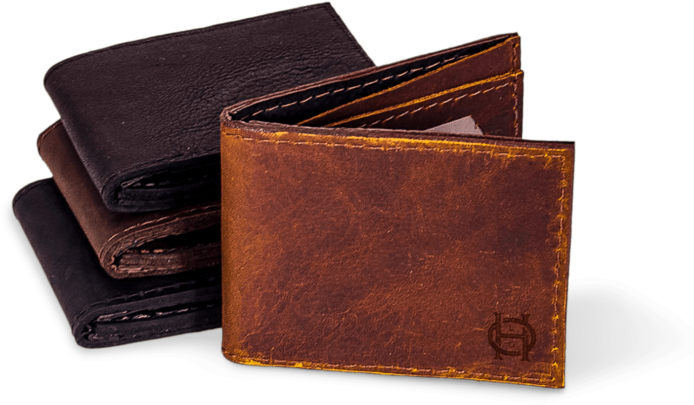 Leather Wallets Stacked PNG