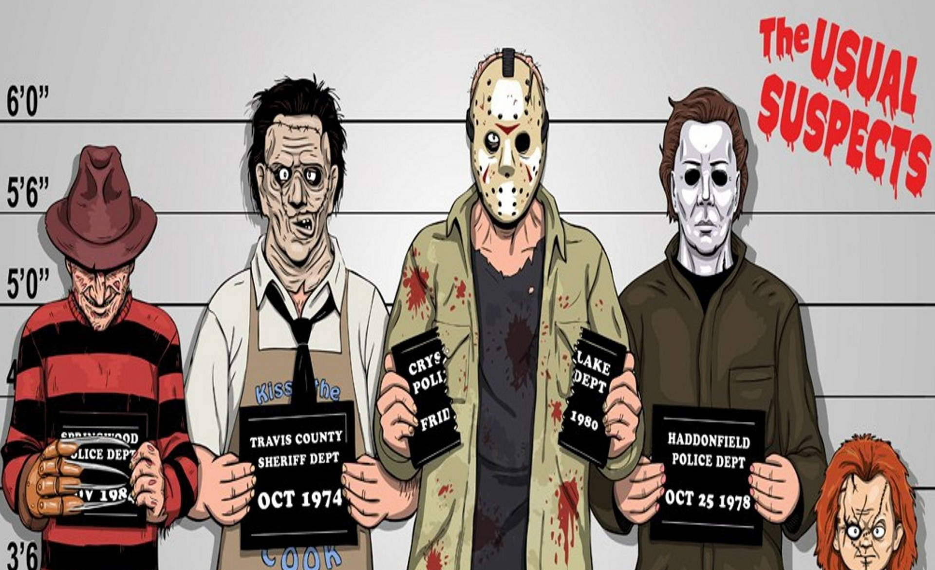 Leatherface And Horror Villains Wallpaper