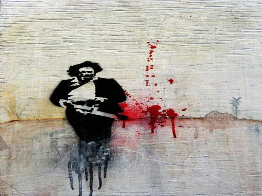 Iconic Horror Unleashed - Abstract Art of Leatherface Wallpaper