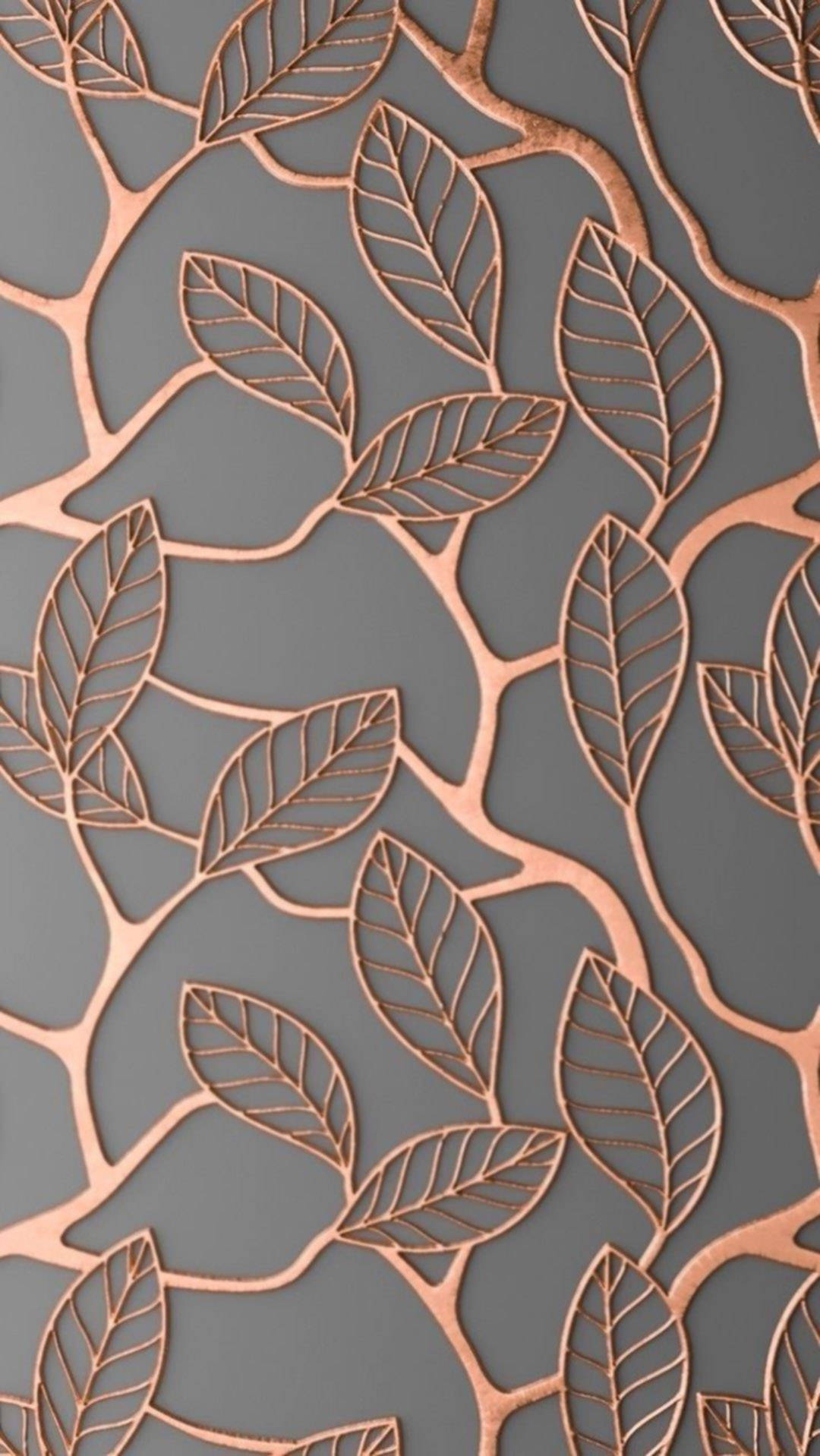 Leaves Lattice Rose Gold Iphone Wallpaper