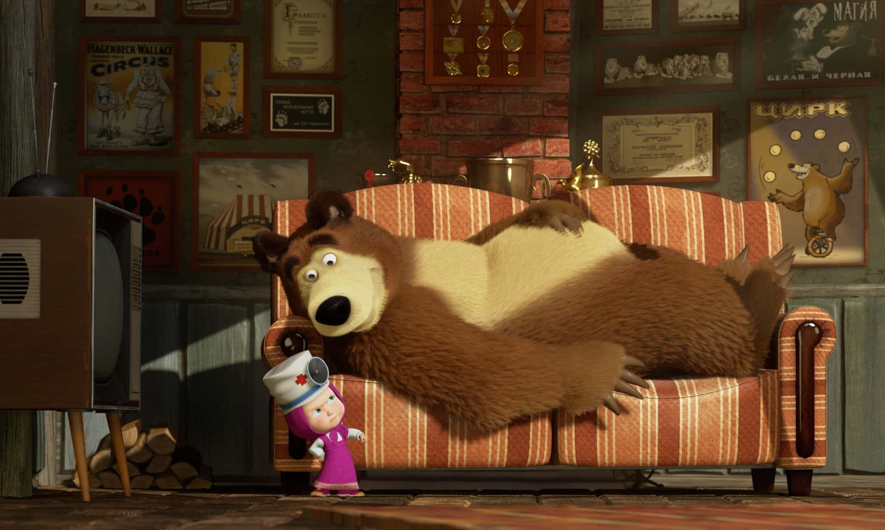 Leavventure Ricche Di Divertimento Di Masha And The Bear Nella Foresta