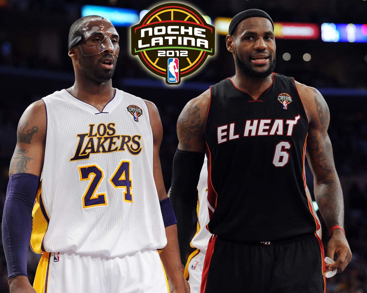 Download Lebron And Kobe Start Of A Game Wallpaper 