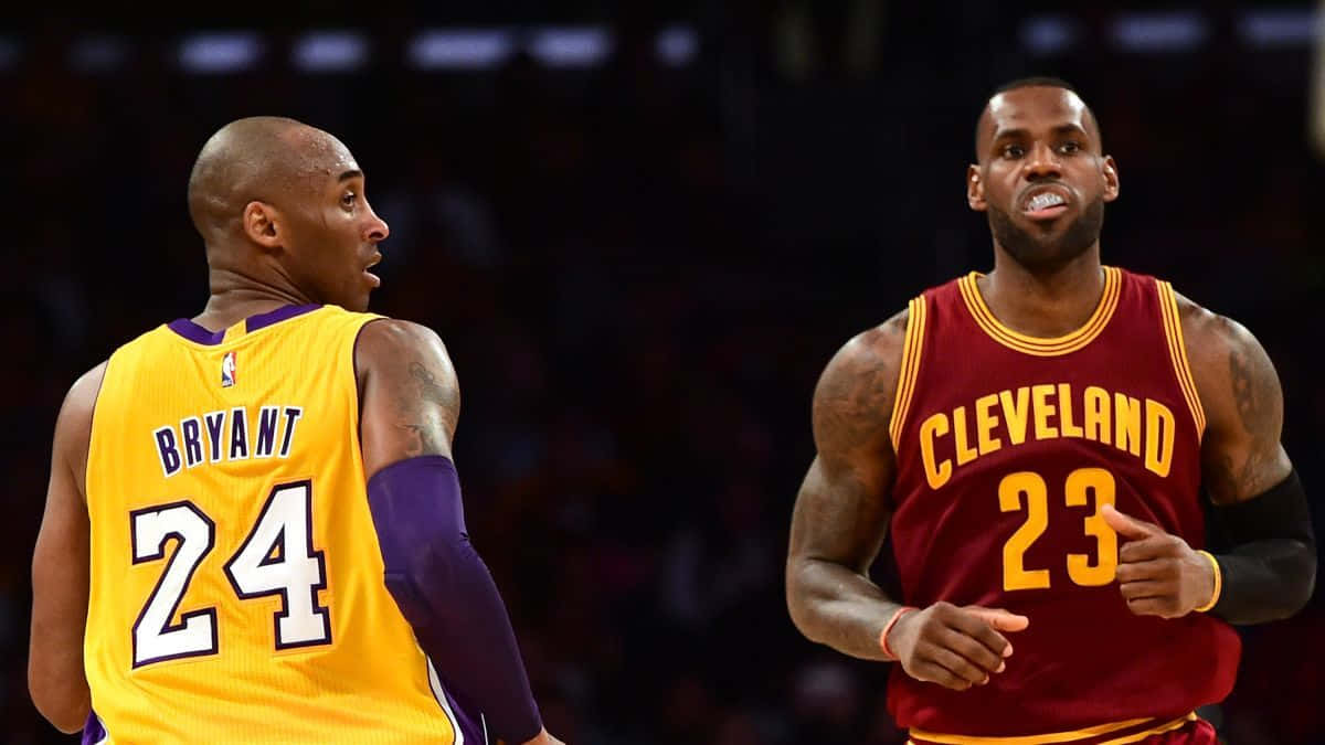 Lebron And Kobe Guarding Each Other Wallpaper