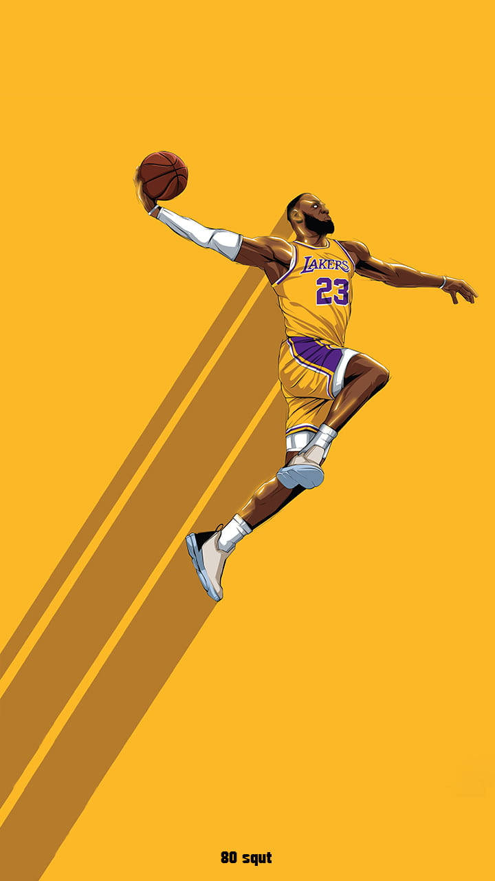 Vector Art af Lebron Basketball Dunk Wallpaper