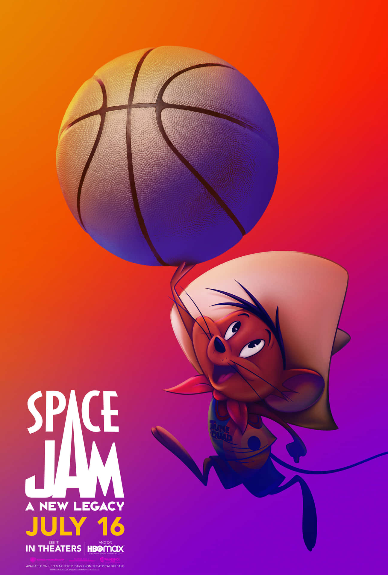 Lebron James And Looney Tunes Squad Positioned For Action In Space Jam - A New Legacy Wallpaper