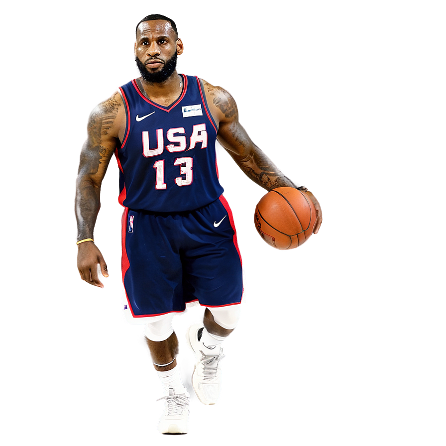 Download Lebron James And Team Usa Png Qsn | Wallpapers.com