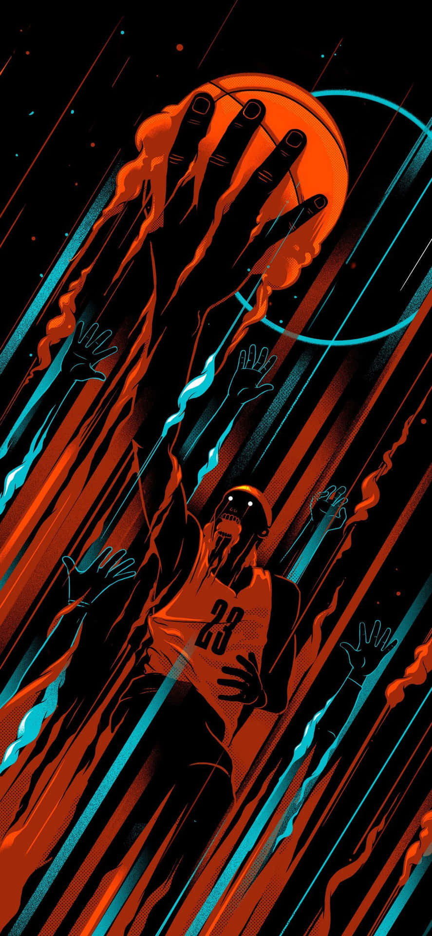 Lebronjames Schwarze Basketball-digital Kunst Wallpaper