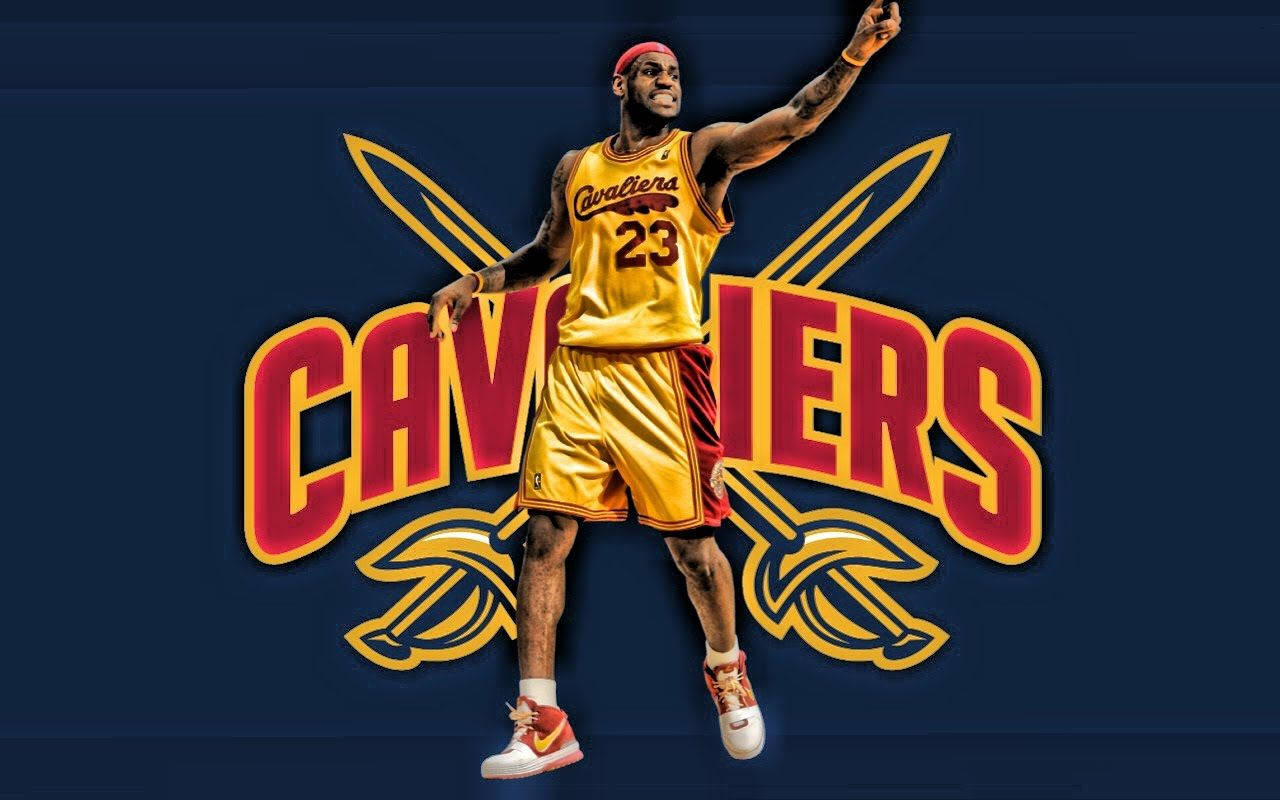 Lebron James Cleveland Cavaliers Nba Logo Wallpaper