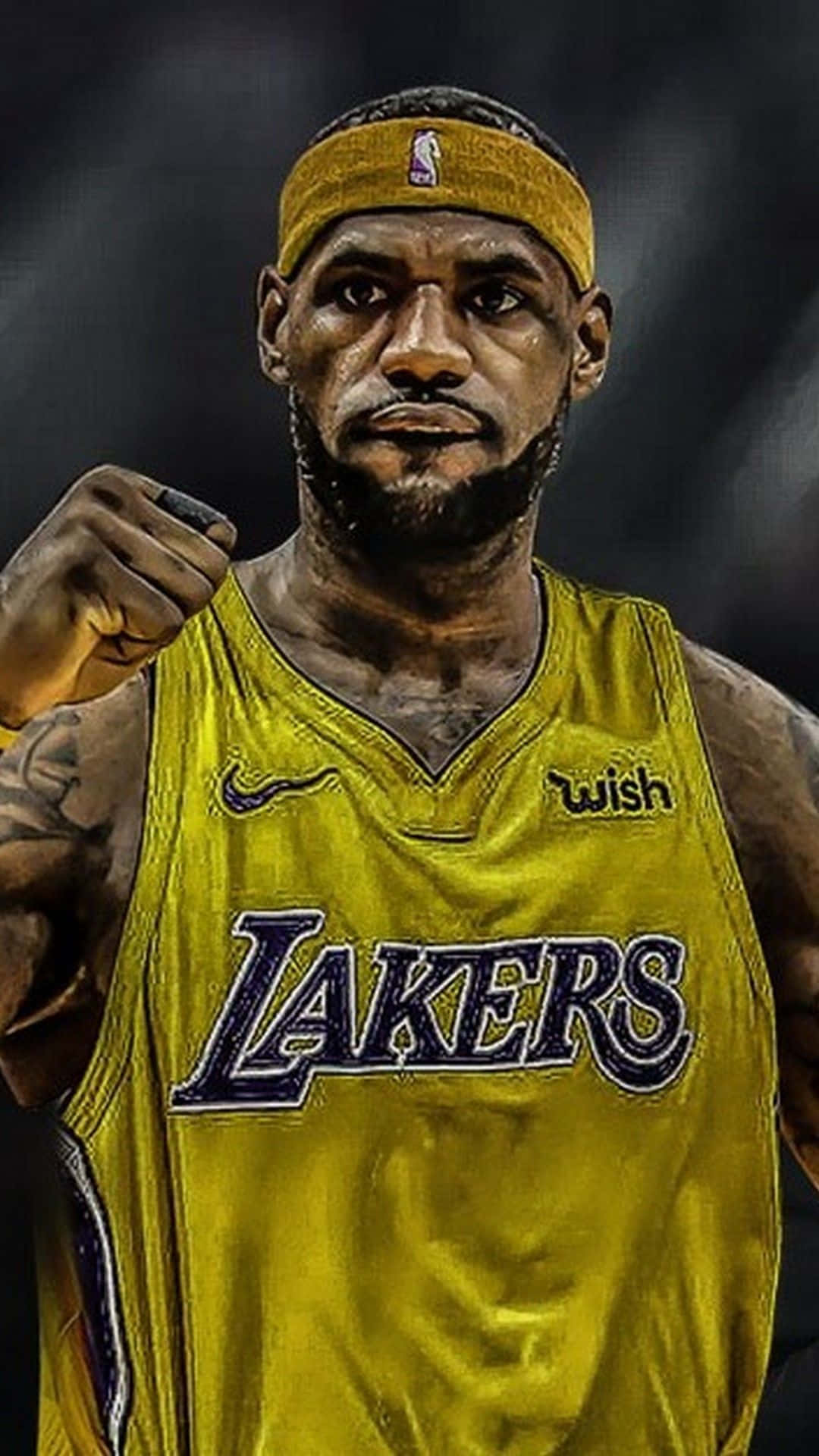 Lebron James showing off his new iPhone Wallpaper