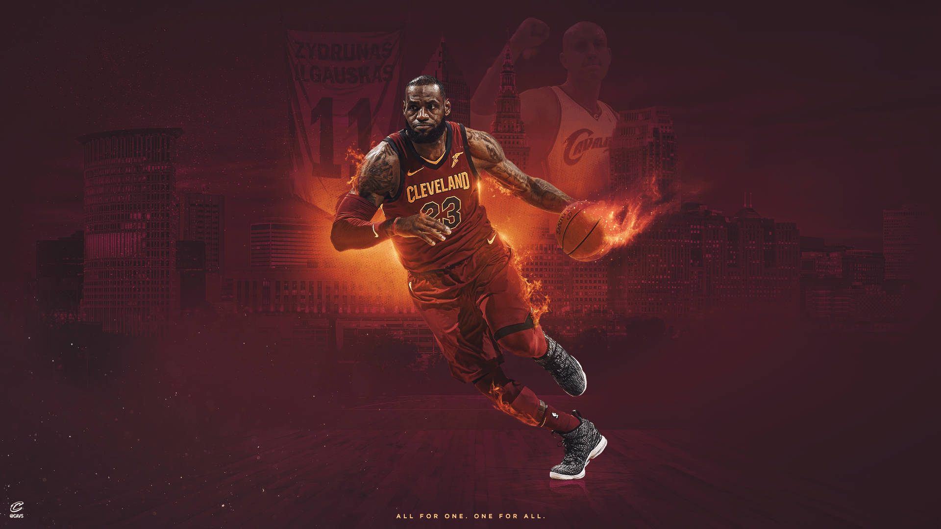 Lebron James-NBA's All For One, One For All Wallpaper