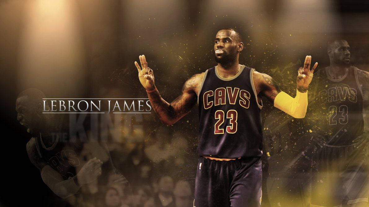 Lebron James rocks his Cleveland Cavaliers jersey as he makes an 