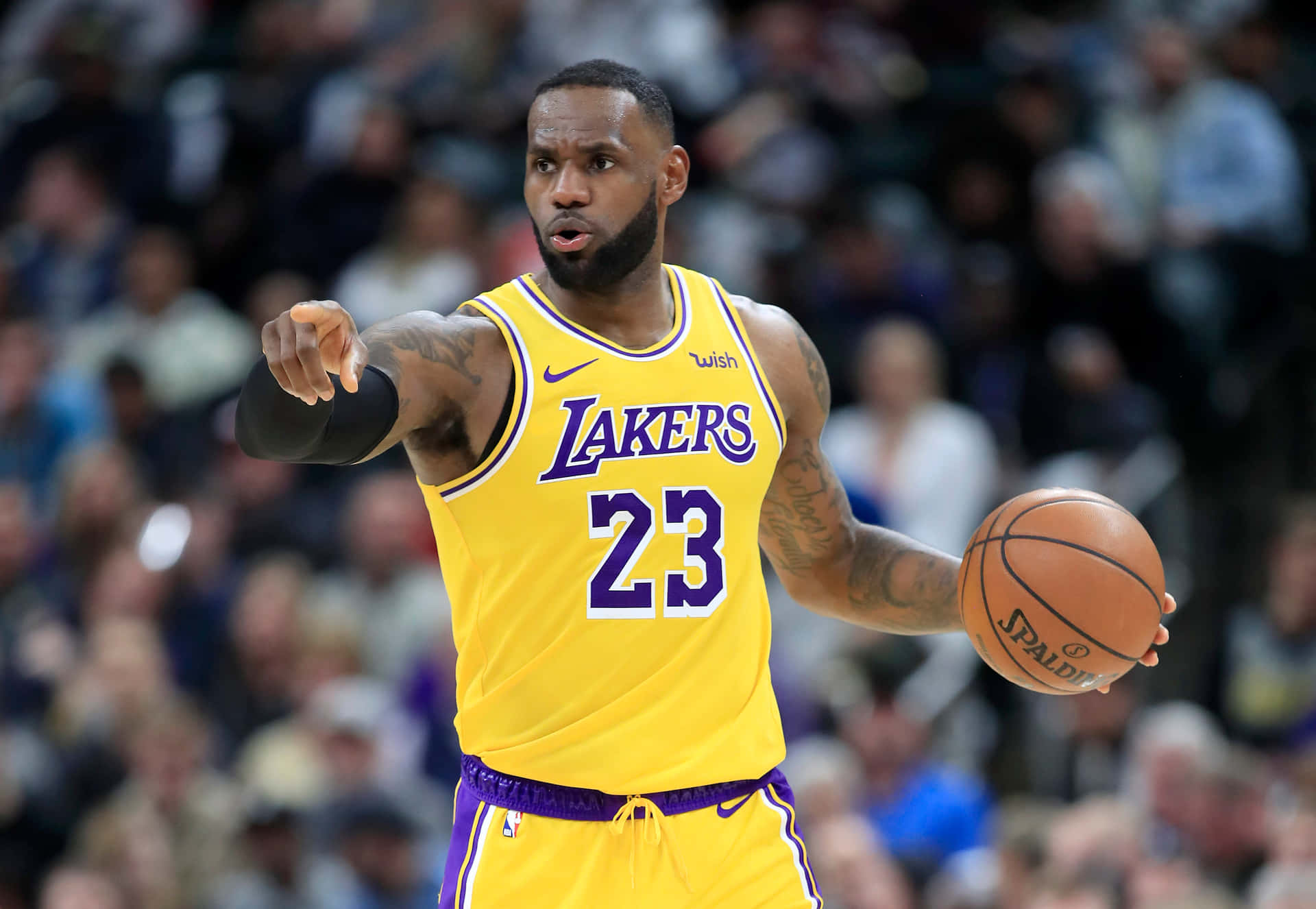Lebron James playing for the Lakers