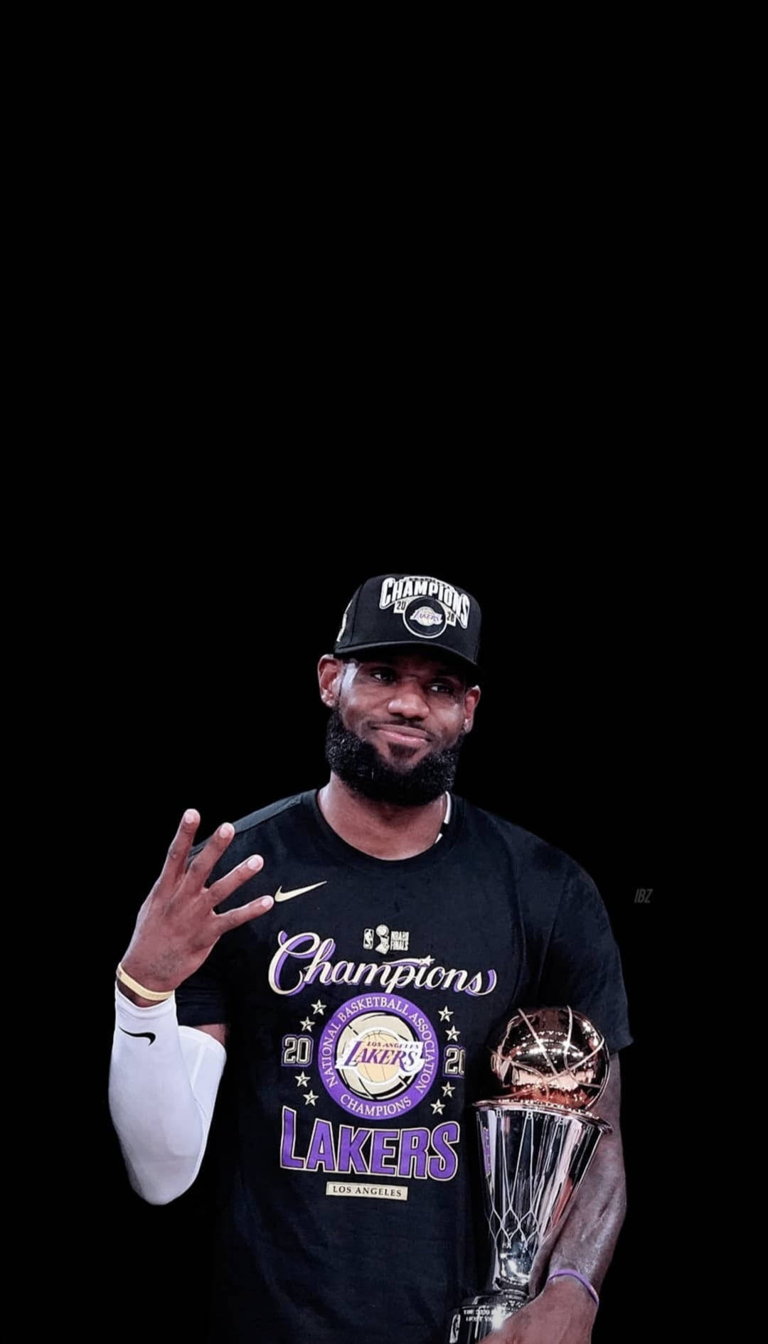 Download Lebron James With Trophy Wallpaper 