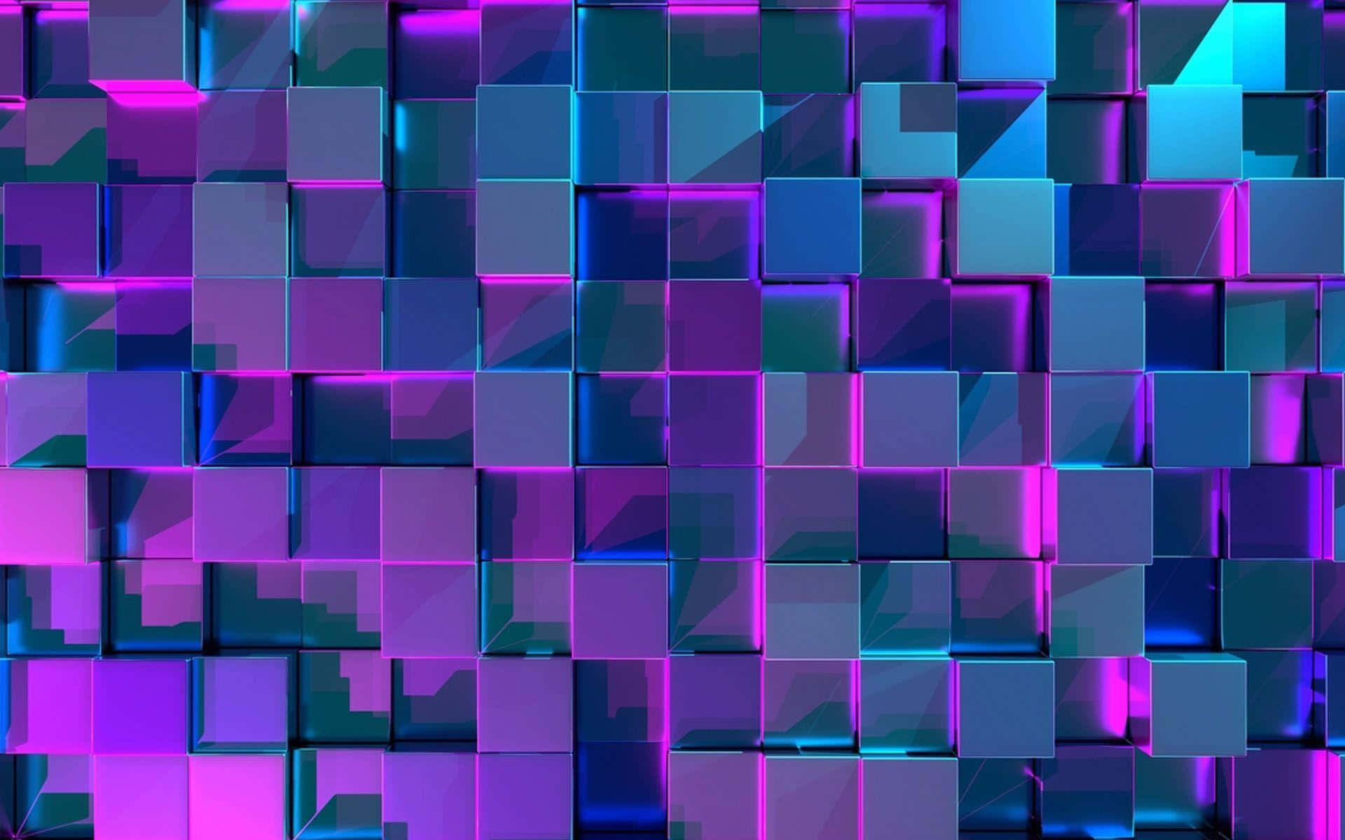 Einlila Und Blaues Abstraktes Hintergrundbild Mit Quadraten.