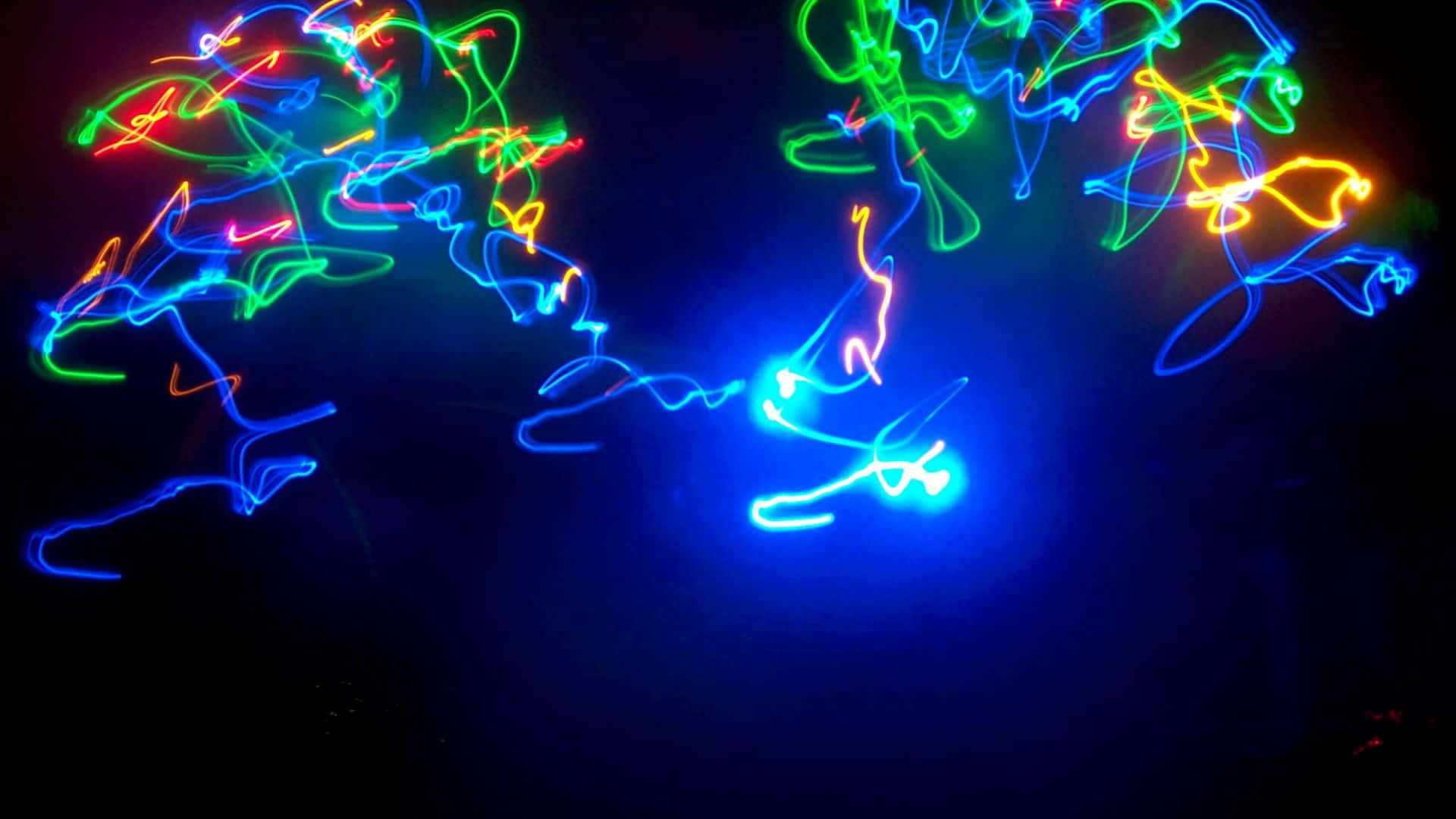 A mesmerizing swirl of colorful LED lights