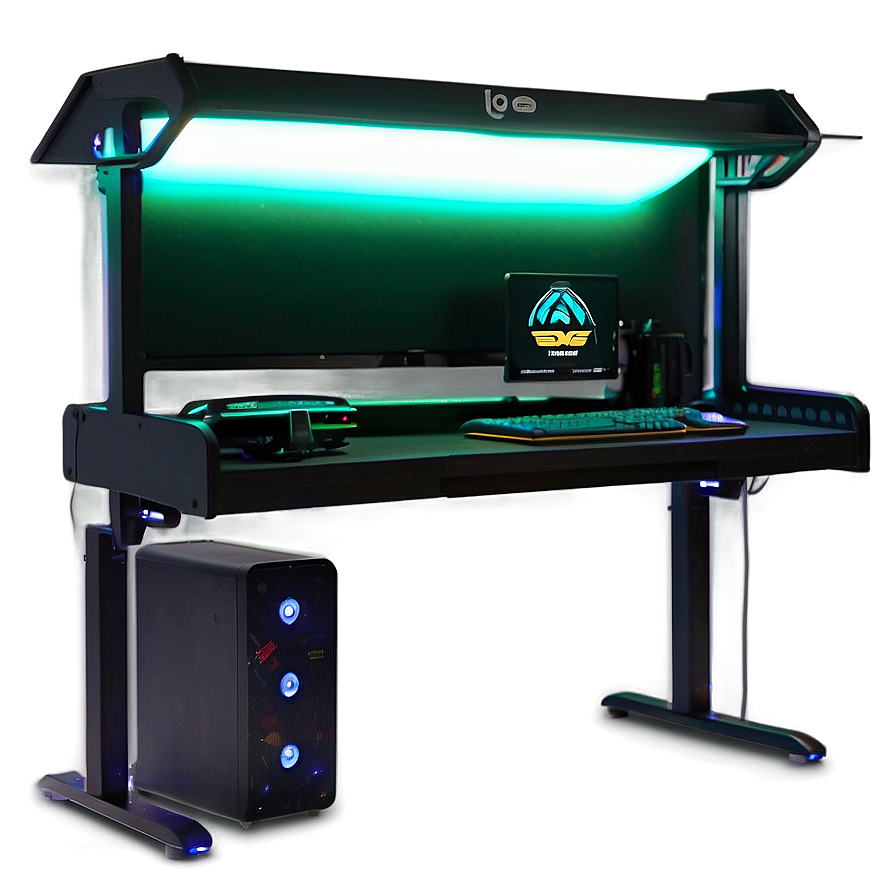 Led Gaming Desk Setup Png 20 PNG