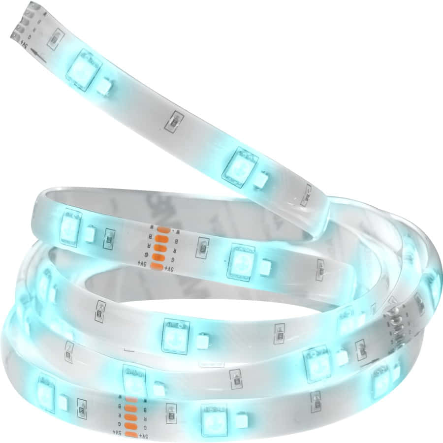 A Blue Led Strip With White Lights