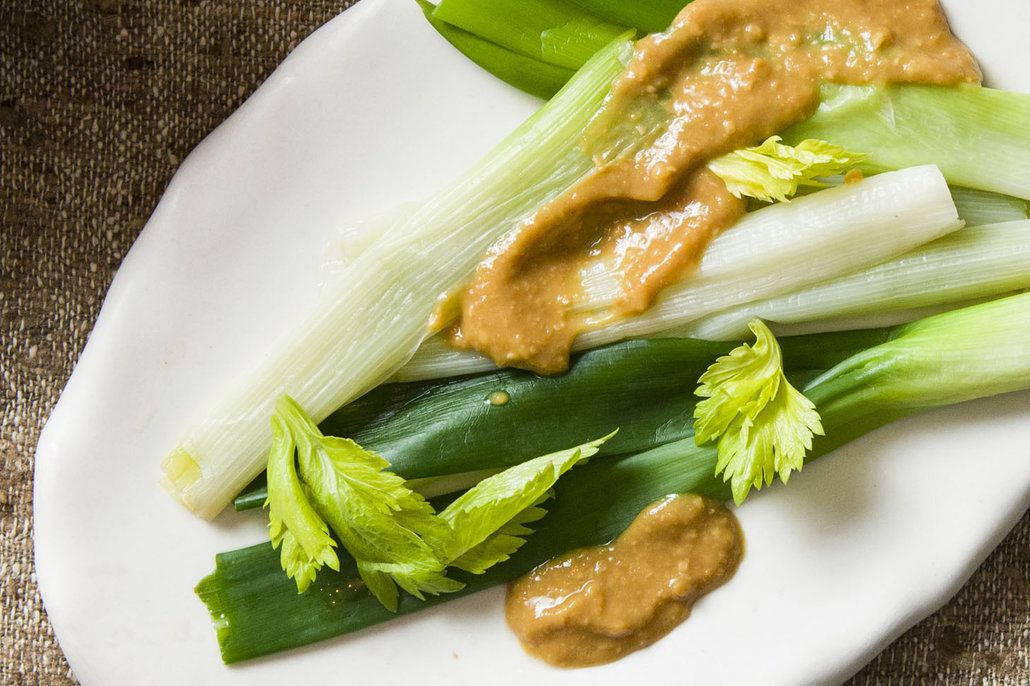 Leek Vegetable Recipe With Mustard Sauce Wallpaper