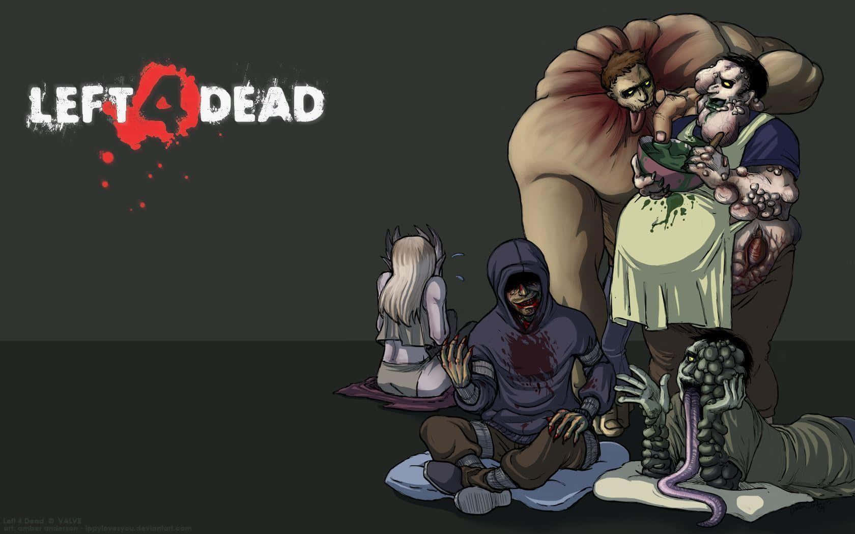 Intense Zombie Battle In Left 4 Dead 2 Wallpaper