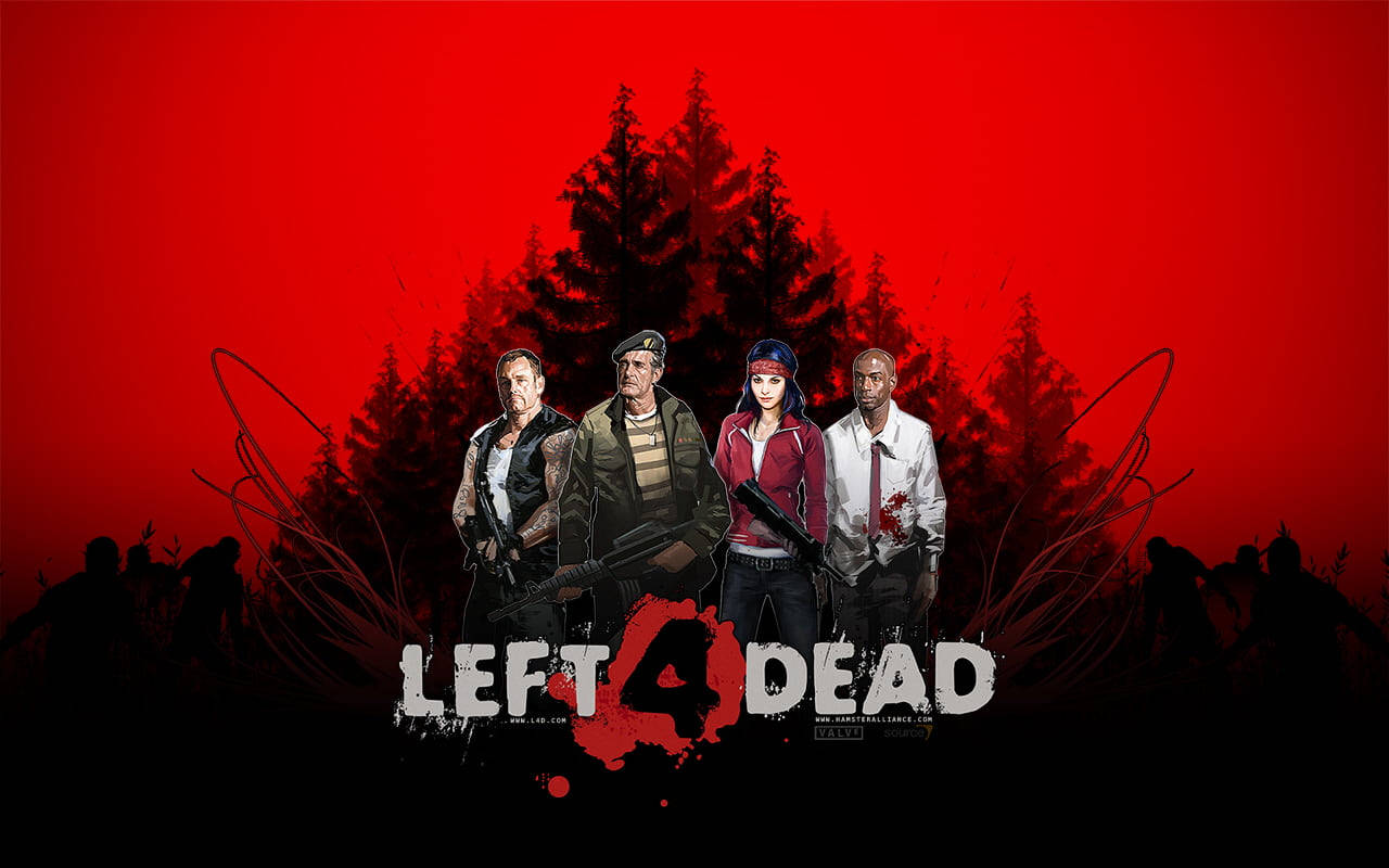Left 4 Dead Black And Red Gaming Wallpaper