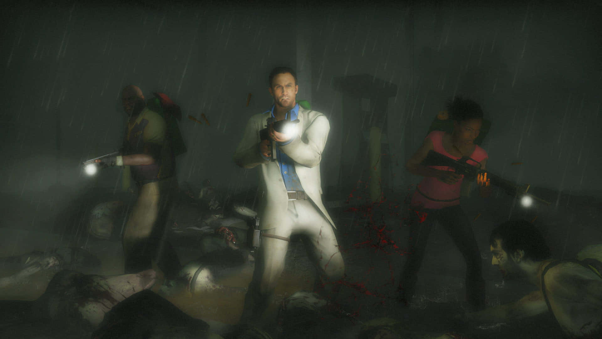 Caption: The Iconic Left 4 Dead Characters in Action Wallpaper