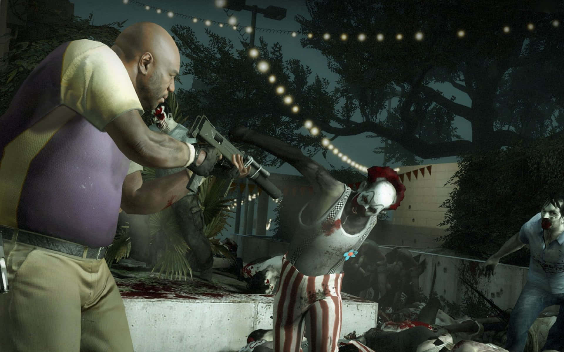 Loscuatro Supervivientes De Left 4 Dead Luchan Contra Zombies En Una Épica Confrontación Fondo de pantalla
