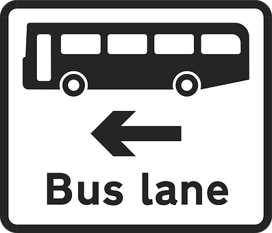 Left Arrow Bus Lane Sign PNG