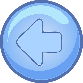 Left Arrow Icon Glossy Blue PNG