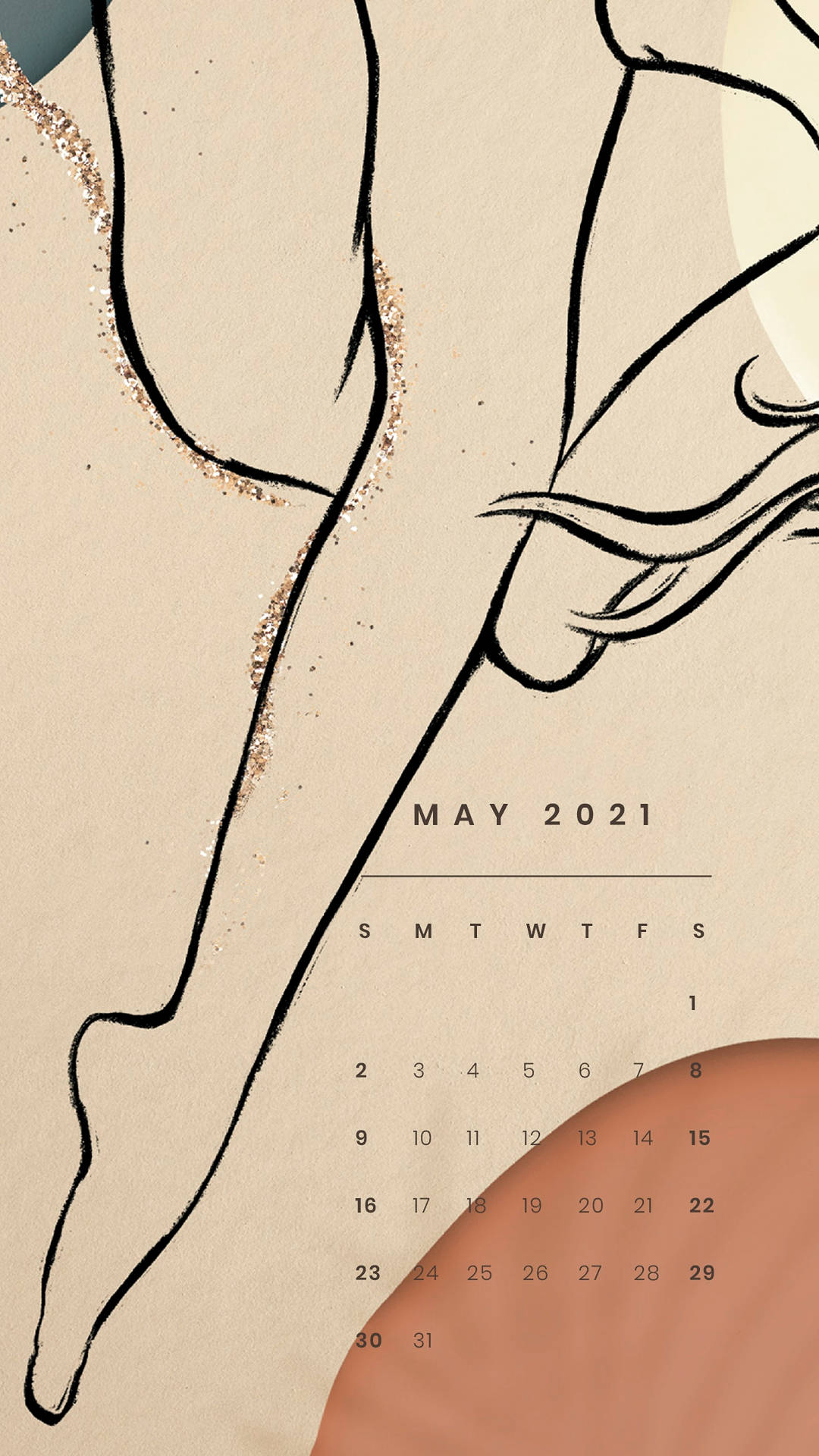 Leg Art Drawing May 2021 Calendar