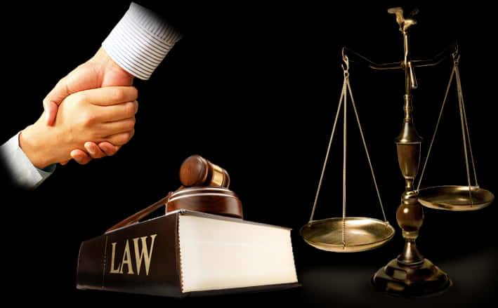 Legal Handshakeand Justice Symbols PNG