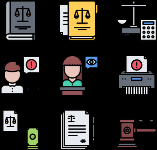 Legal Icons Set PNG