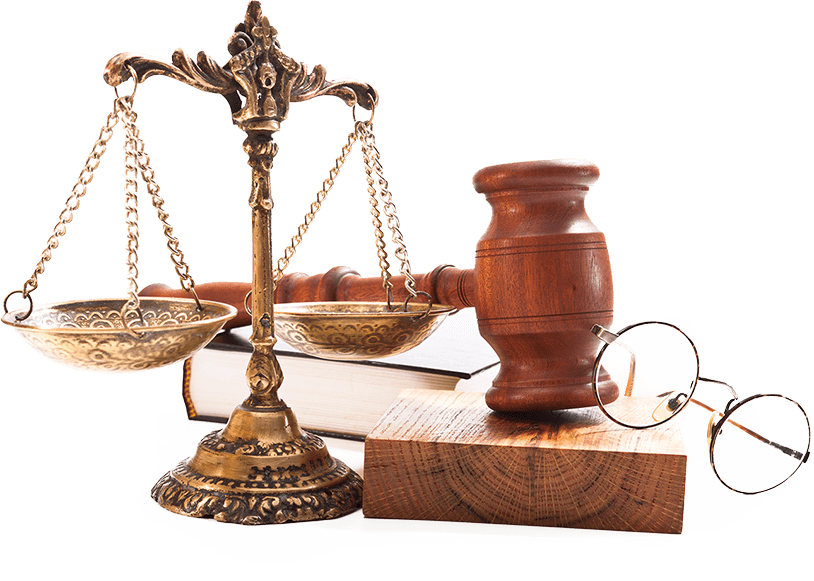 Legal Scale Gavel Books Glasses PNG